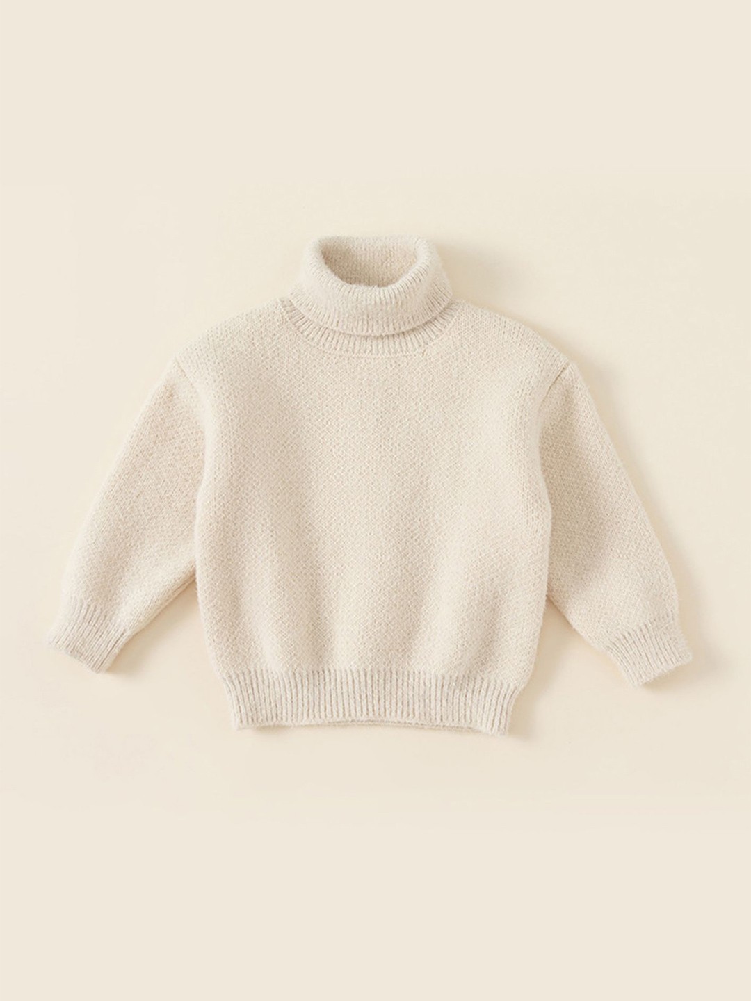 

LULU & SKY Kids Turtle Neck Pullover Sweater, Off white