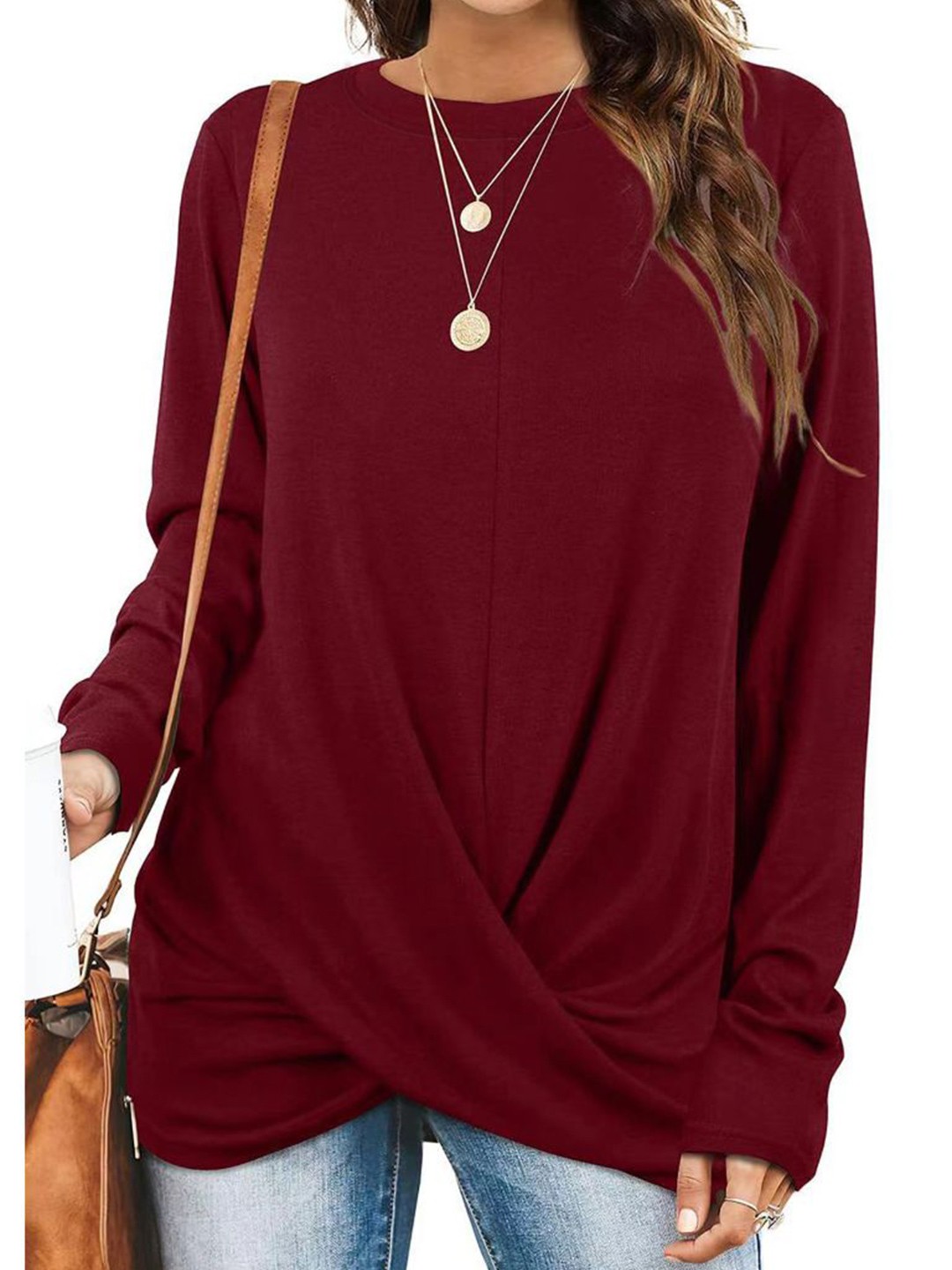 

StyleCast Women Twisted Top, Maroon