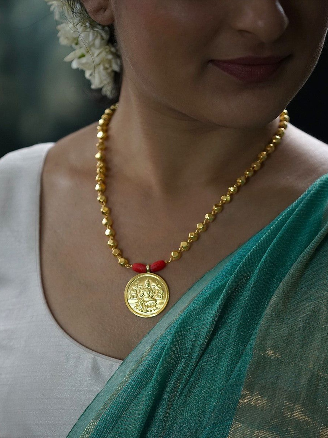 

House of Aadyaa Sterling Silver Necklace, Gold
