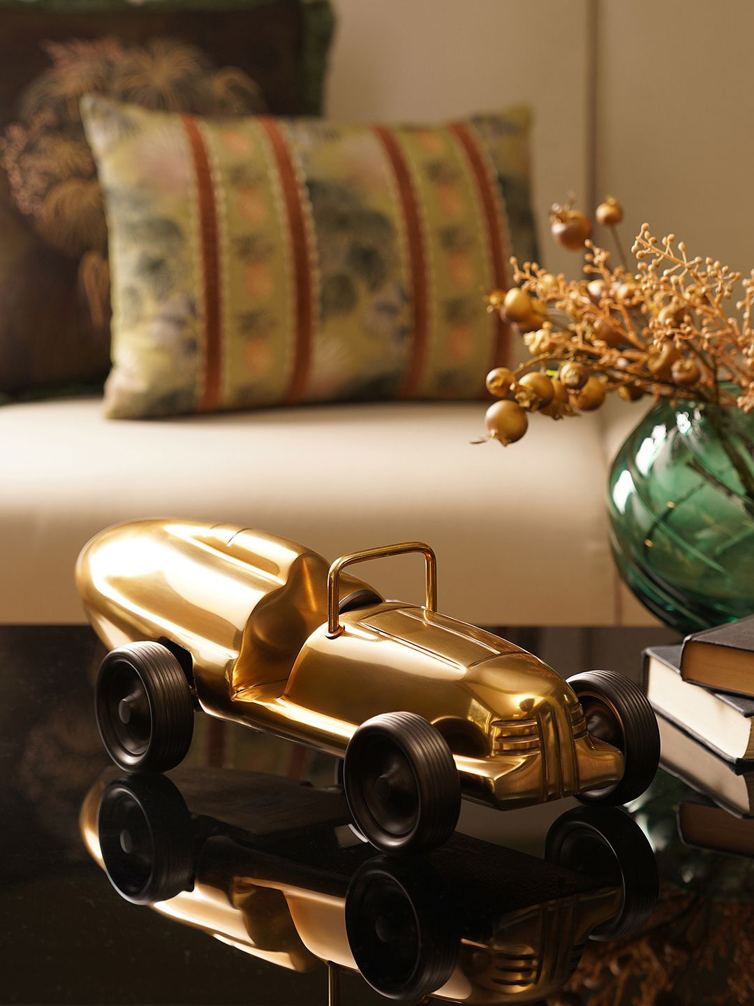 

Pure Home and Living Gold-Toned & Black Decorative Car Showpiece