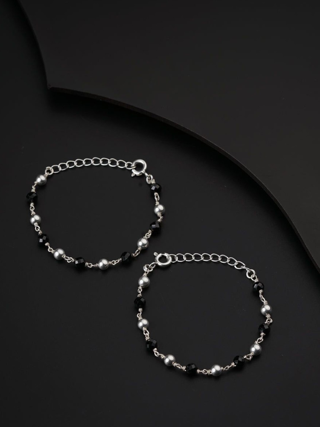 

House of Aadyaa Women 2 Silver Link Bracelet