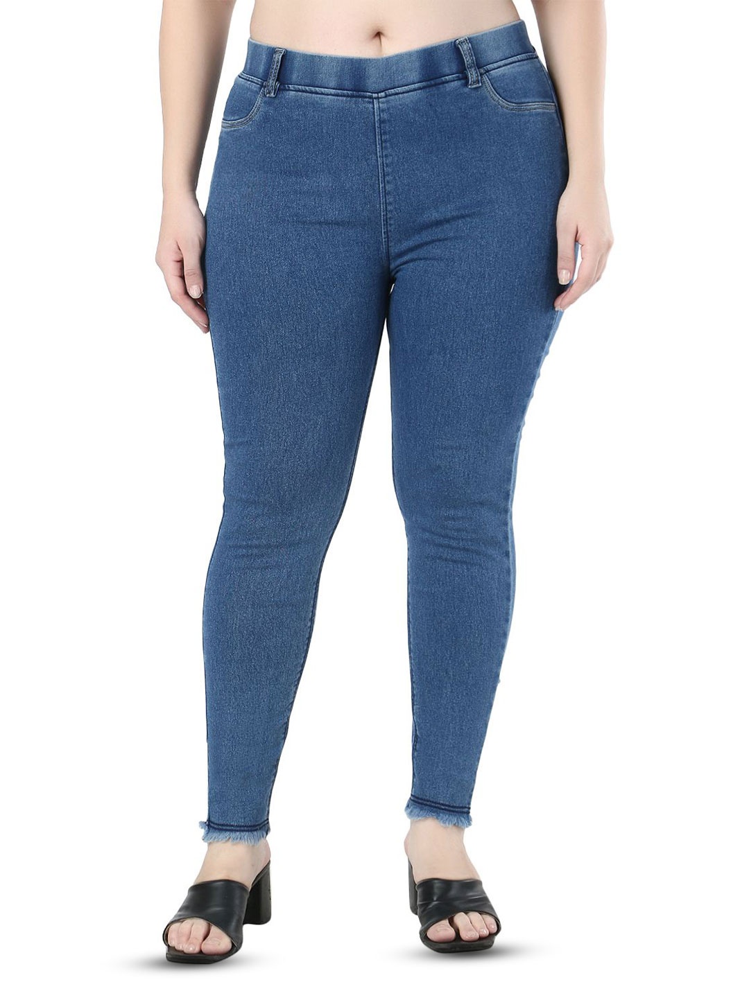 

ZXN CLOTHING Women Skinny Fit Washed Denim, Blue