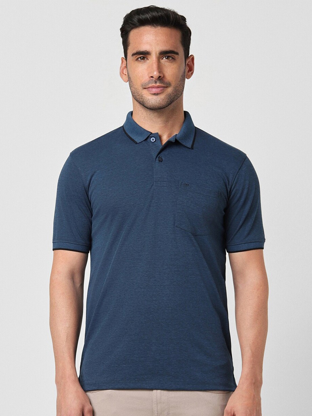 

Peter England Polo Collar Regular Fit T-shirt, Navy blue