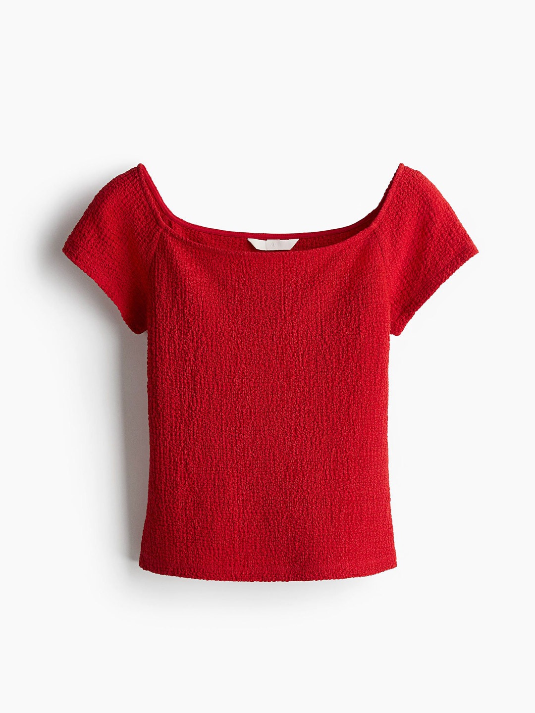 

H&M Women Textured Jersey top, Red