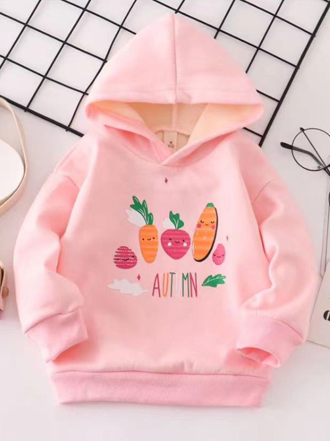

Bold N Elegant Kids Printed Hooded Sweatshirt, Peach