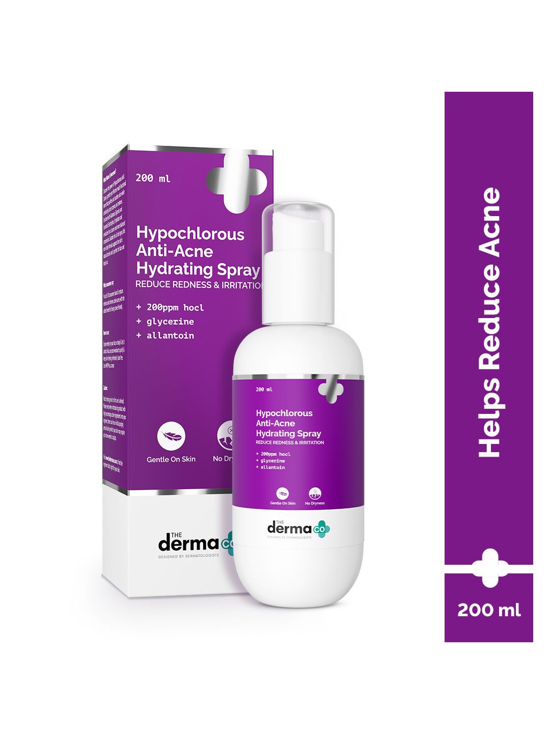 

The Derma co. Hypochlorous Anti-acne Hydrating Spray Reduces Redness & Irritation- 200 ml, Transparent