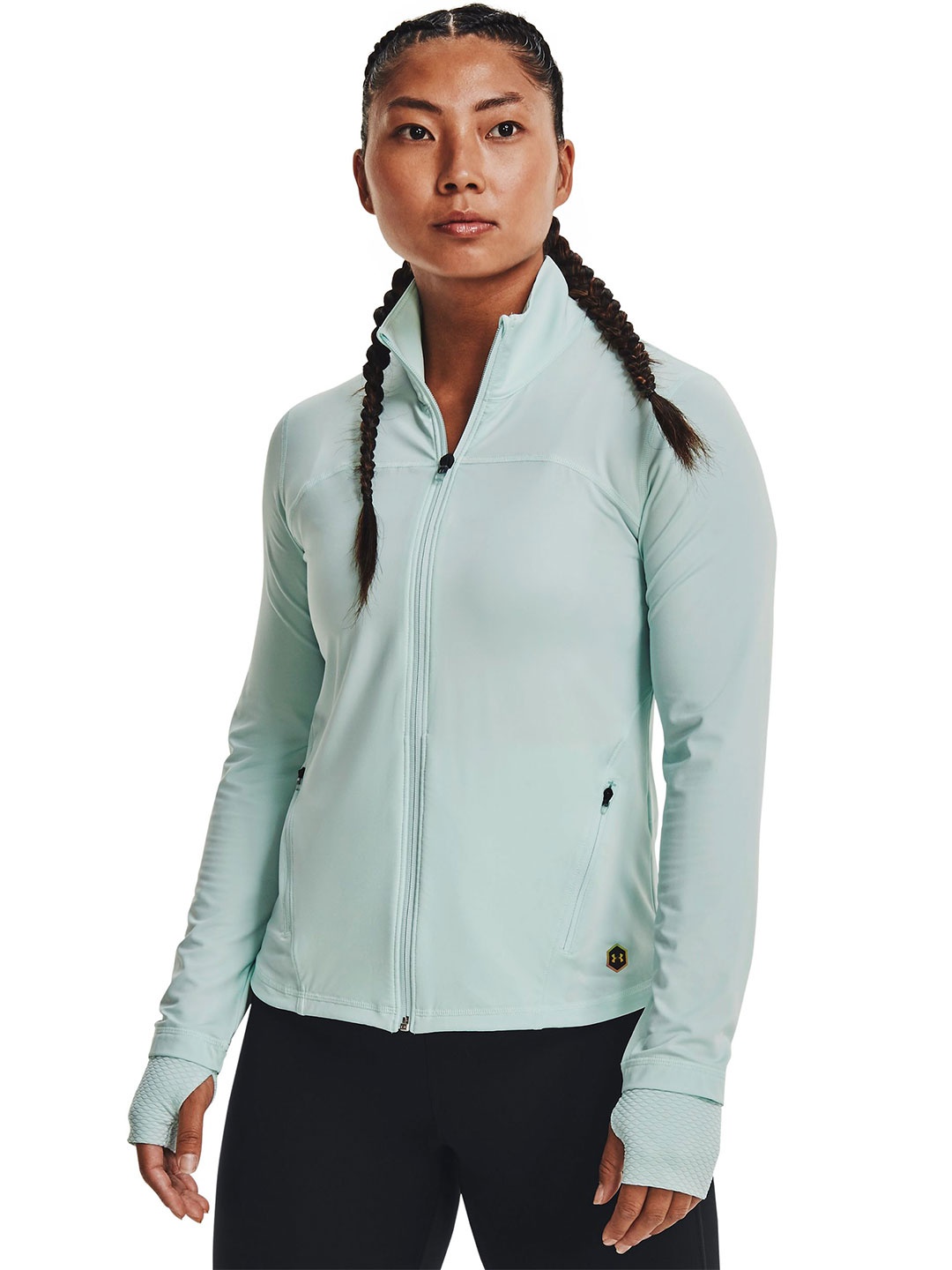 

UNDER ARMOUR Women Solid UA RUSH Long Sleeve Sporty Jacket, Sea green