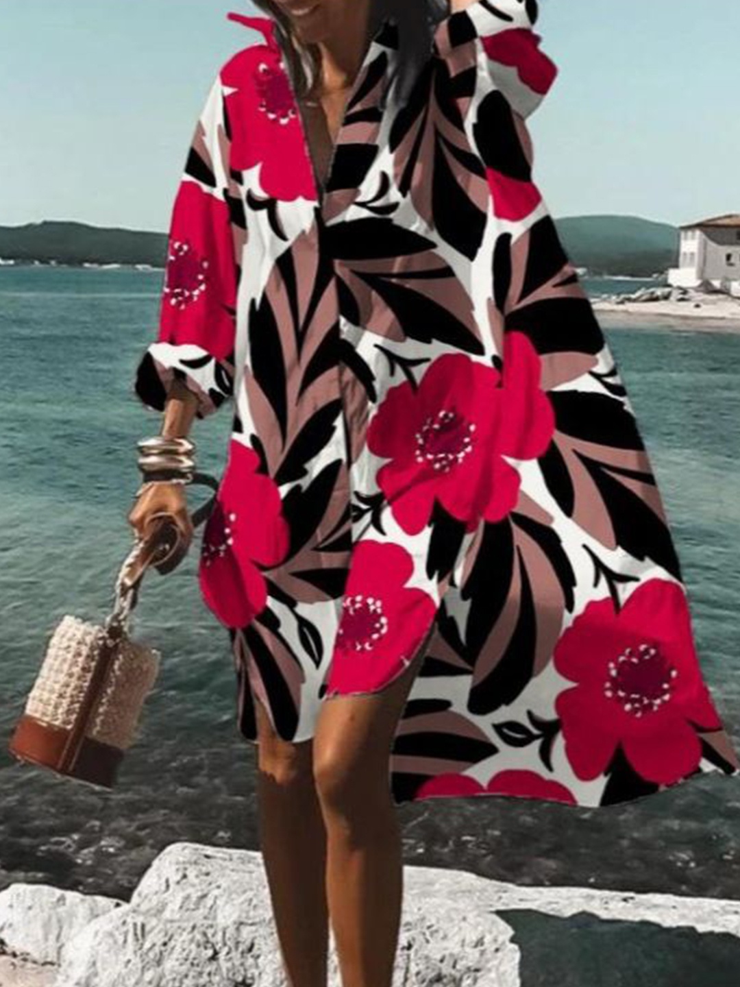 

StyleCast Women Floral Printed Shirt Dress, Multi