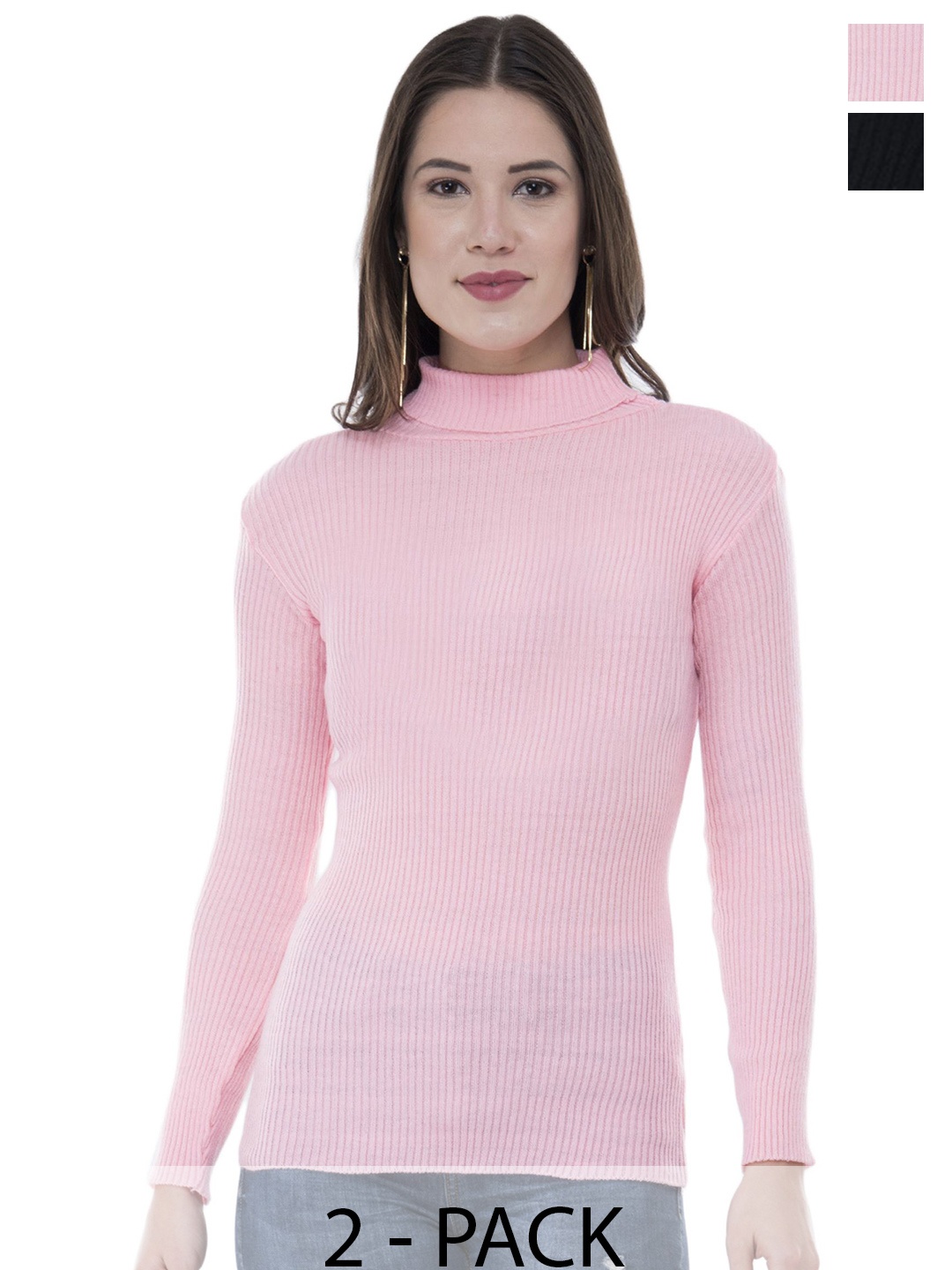 

IndiWeaves Women Pack of 2 Woollen Pullover Sweater, Pink