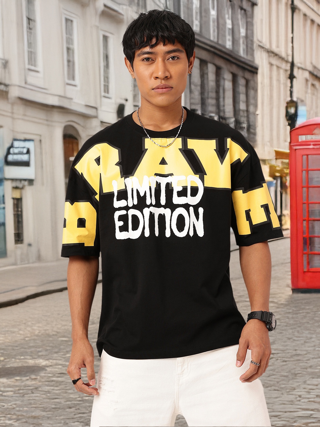 

Kook N Keech Urban Cool Printed Oversized T-shirt, Black