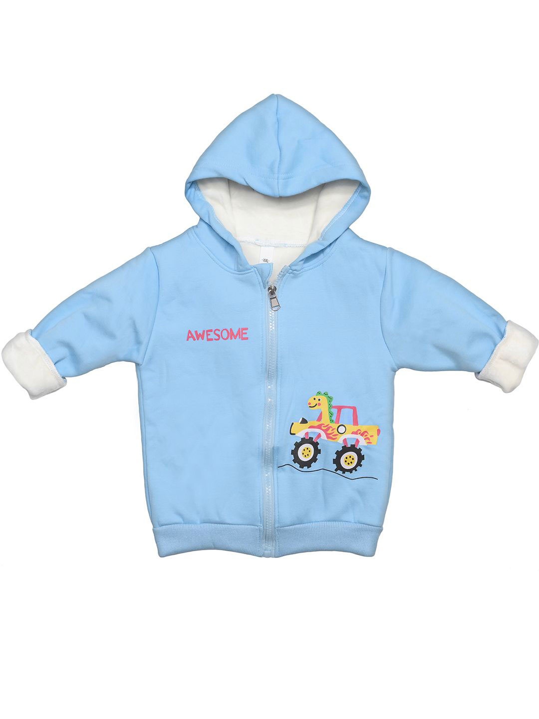

Bold N Elegant Kids Printed Hooded Front-Open Sweatshirt, Blue