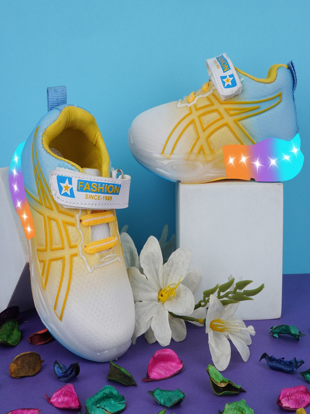 

BAESD Kids Woven Design Sneakers, Yellow