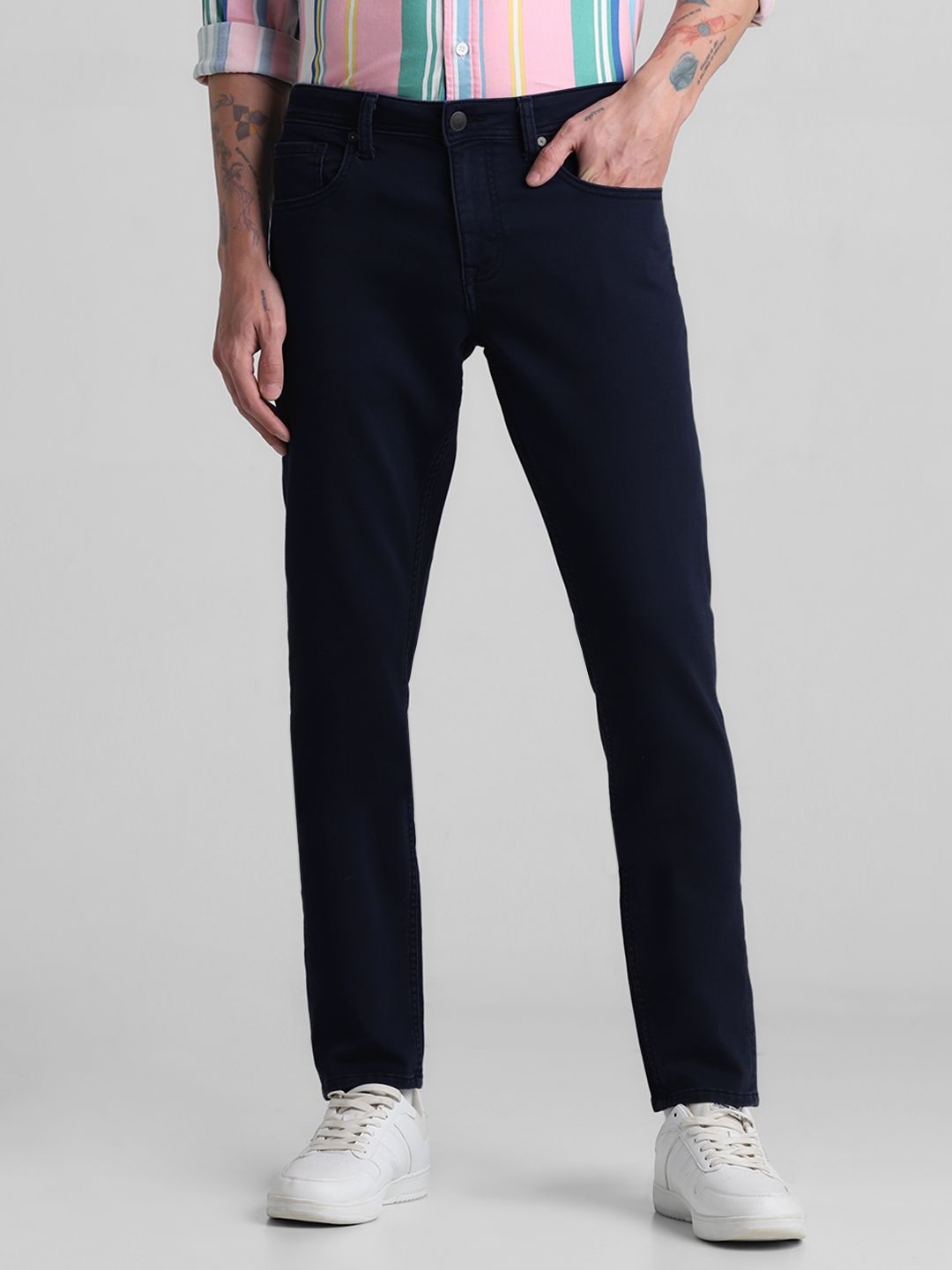 

Jack & Jones Men Mid-Rise Chinos Trousers, Blue