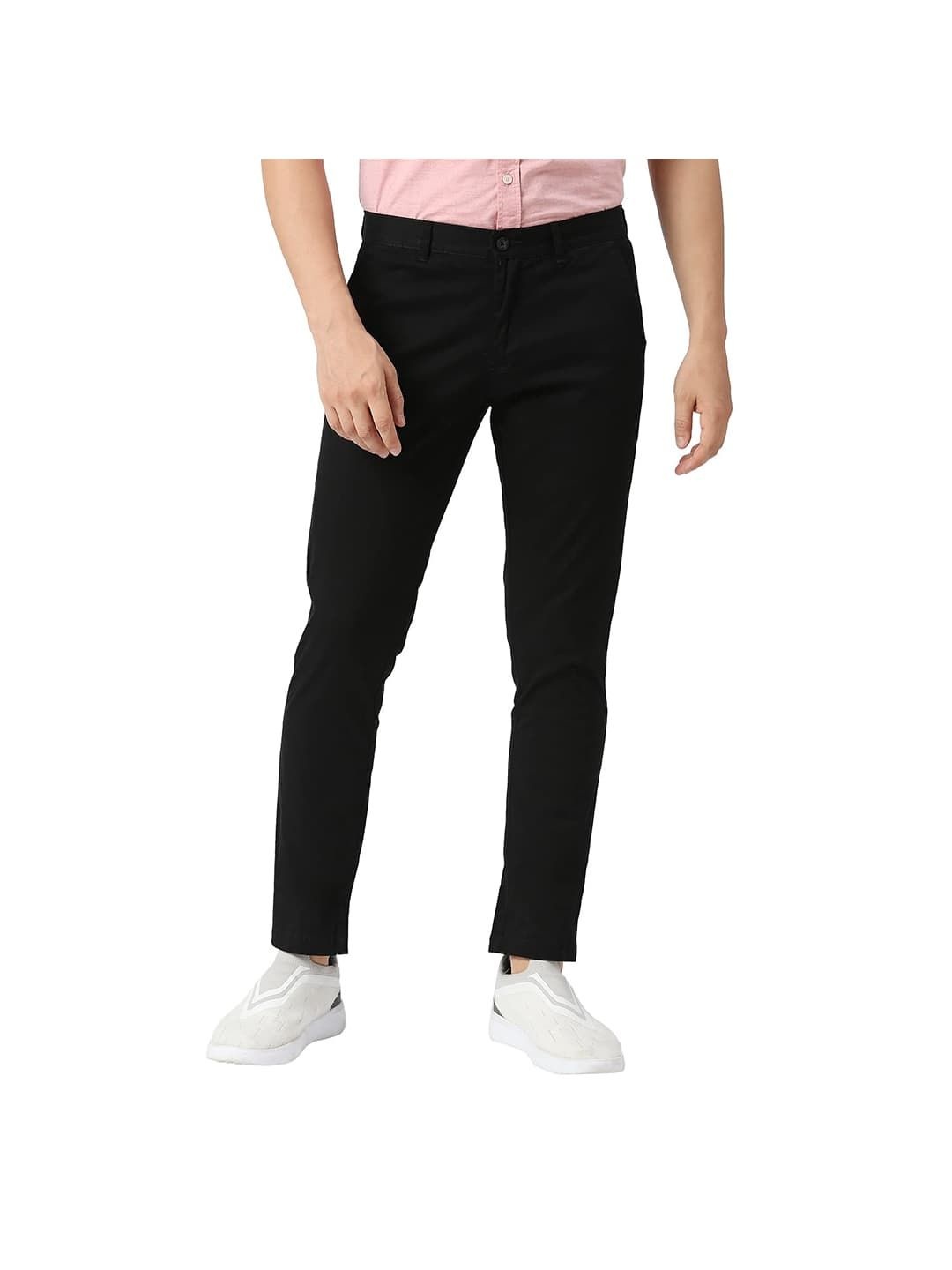 

Basics Men Tapered Fit Mid-Rise Cotton Trouser, Black