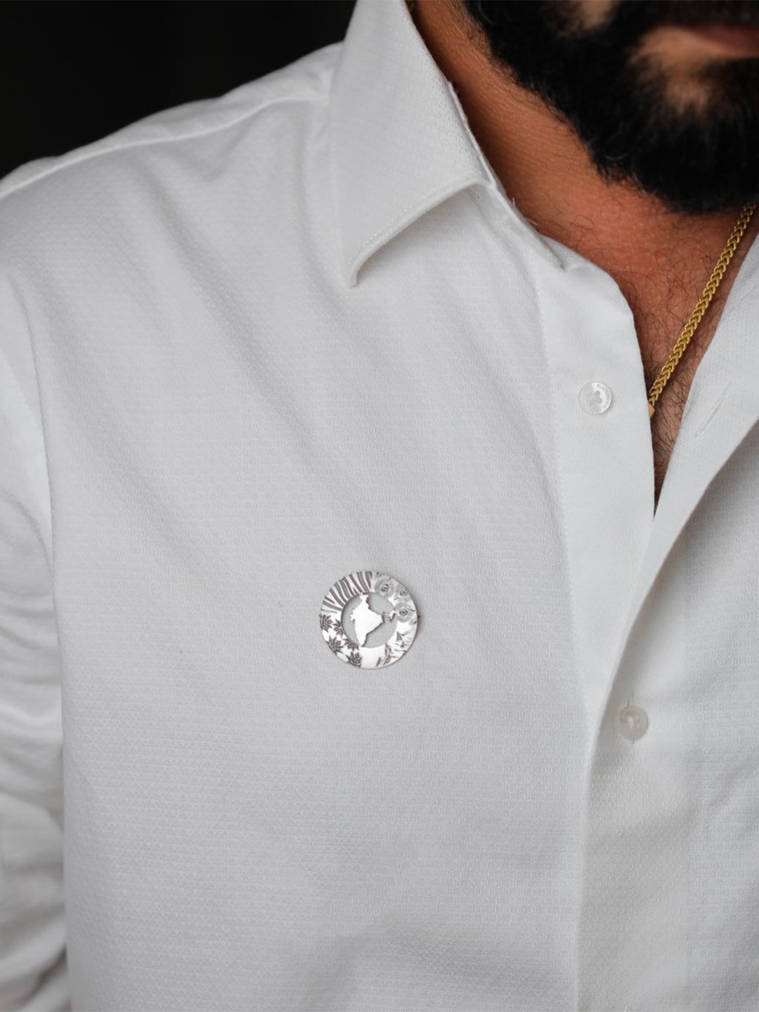 

House of Aadyaa Unisex Bharat Silver Brooch