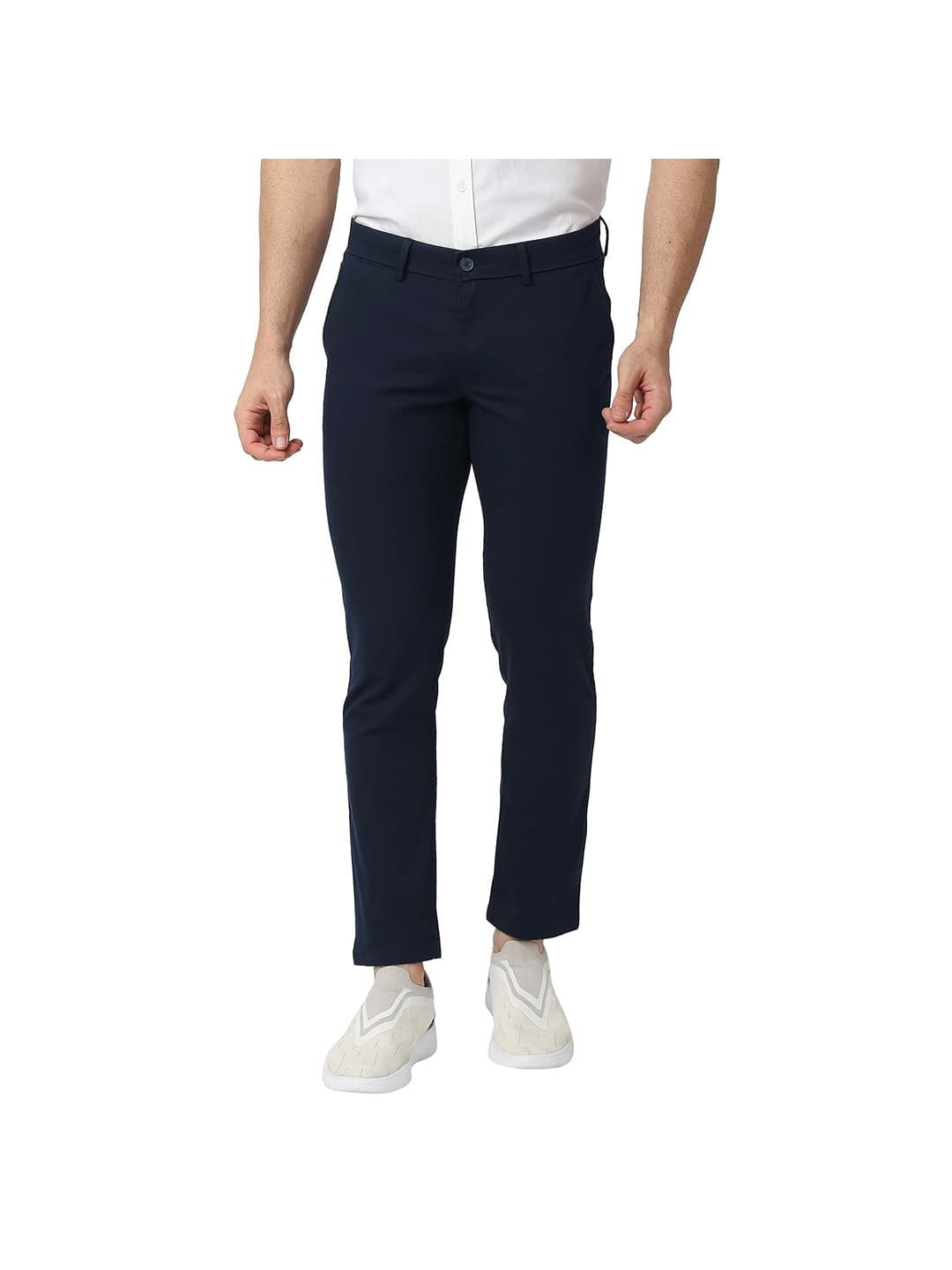 

Basics Men Tapered Fit Formal Trousers, Navy blue