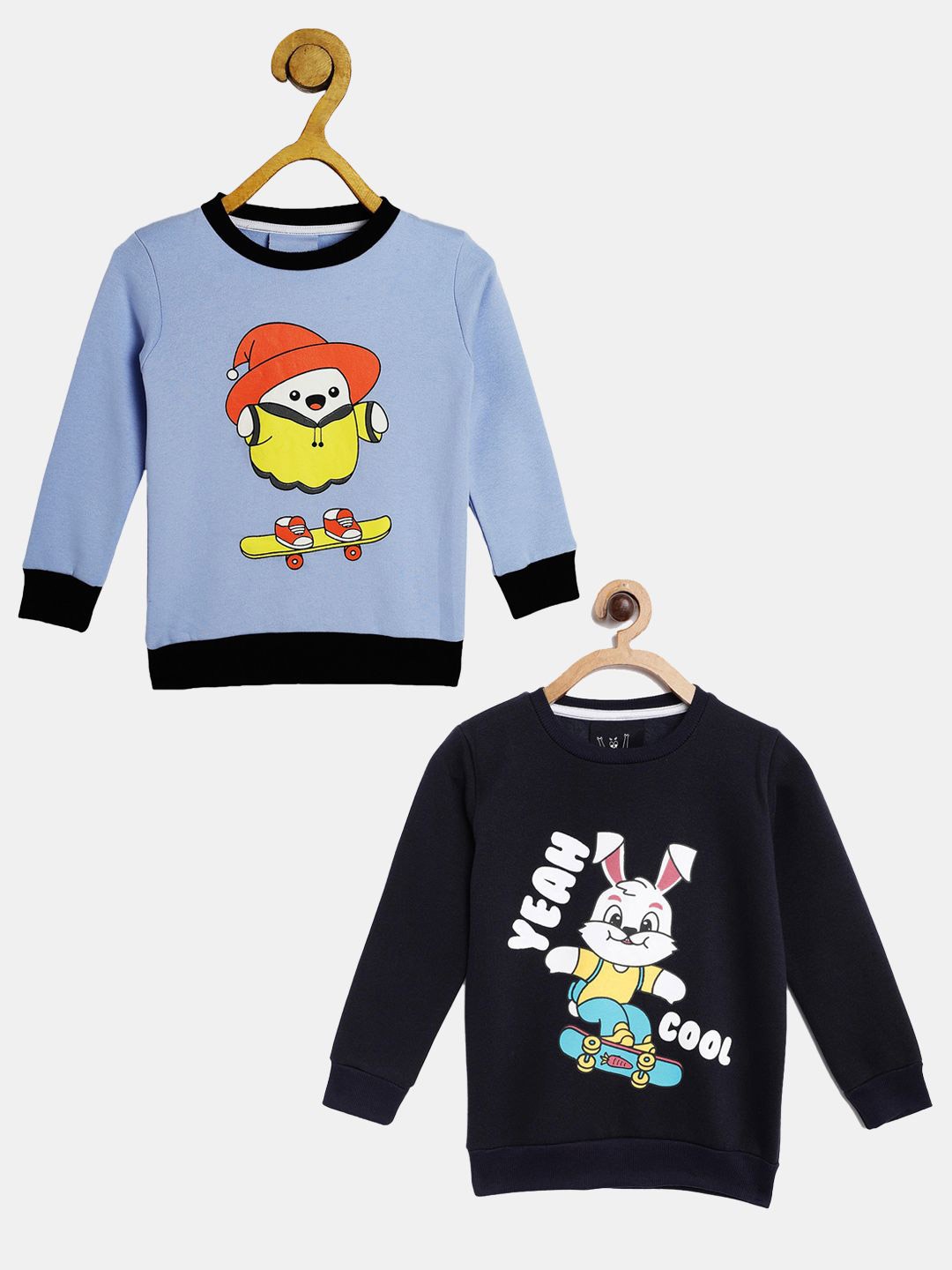 

Wyld Sprog Boys Pack Of 2 Printed Sweatshirt, Navy blue