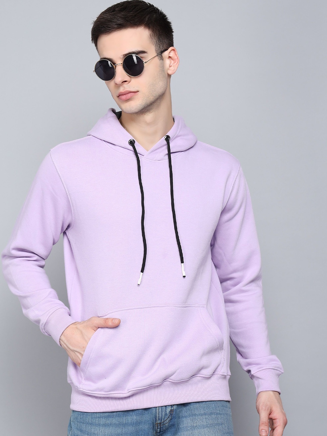 

Dogman Men Antimicrobial Hooded Pullover Cotton Sweatshirt, Lavender