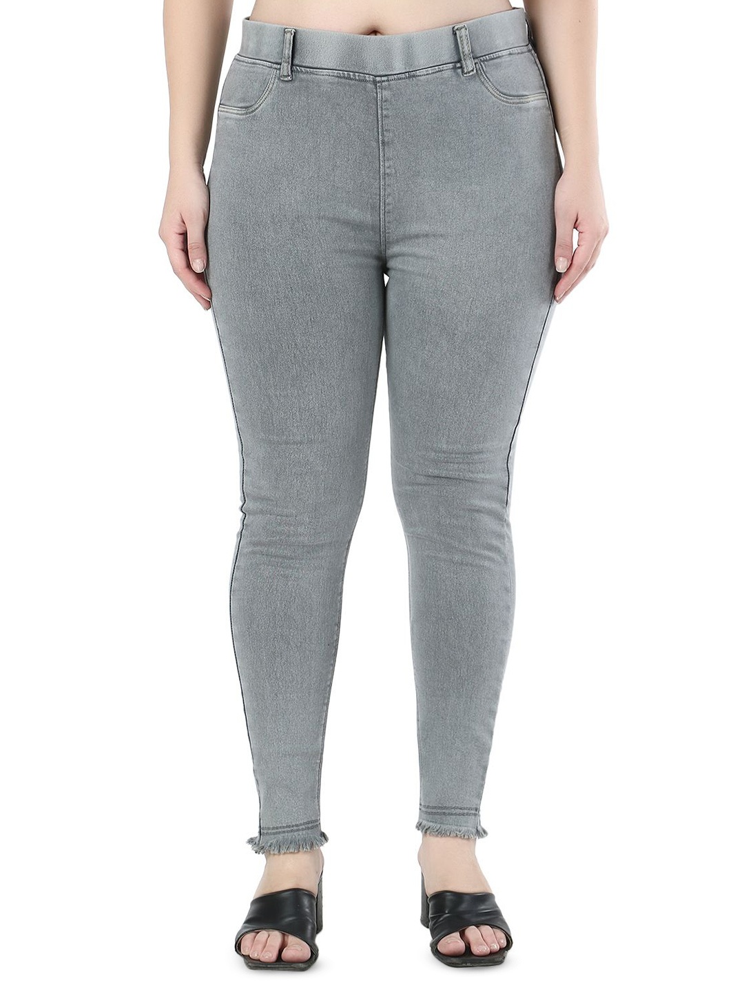 

ZXN CLOTHING Women Mid-Rise Slim-Fit Jeggings, Grey