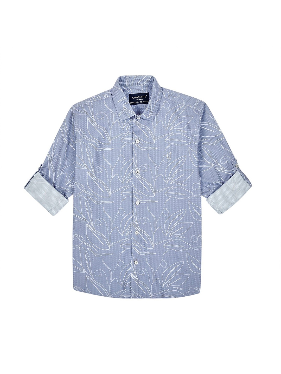 

CHARCHIT Boys Comfort Floral Opaque Printed Casual Shirt, Purple