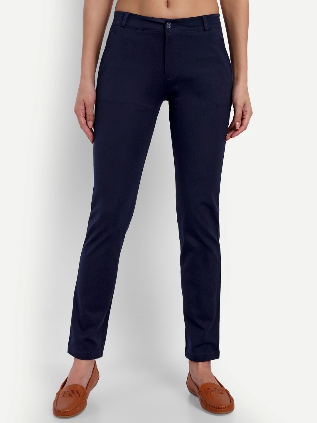 

Blue Ronin Women Mid-Rise Trousers, Navy blue