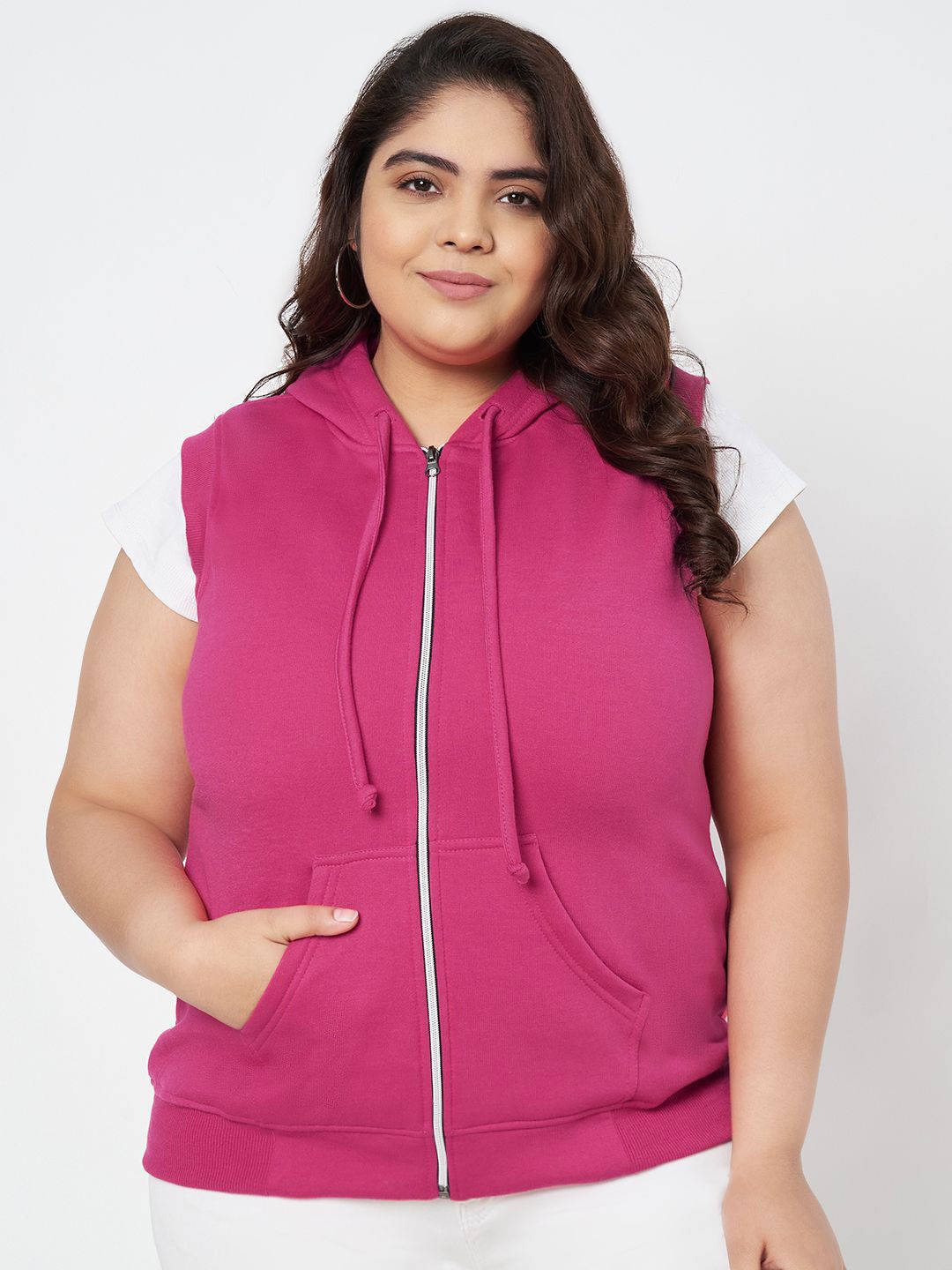 

BRINNS Women Plus Size Hooded Sweatshirt, Magenta