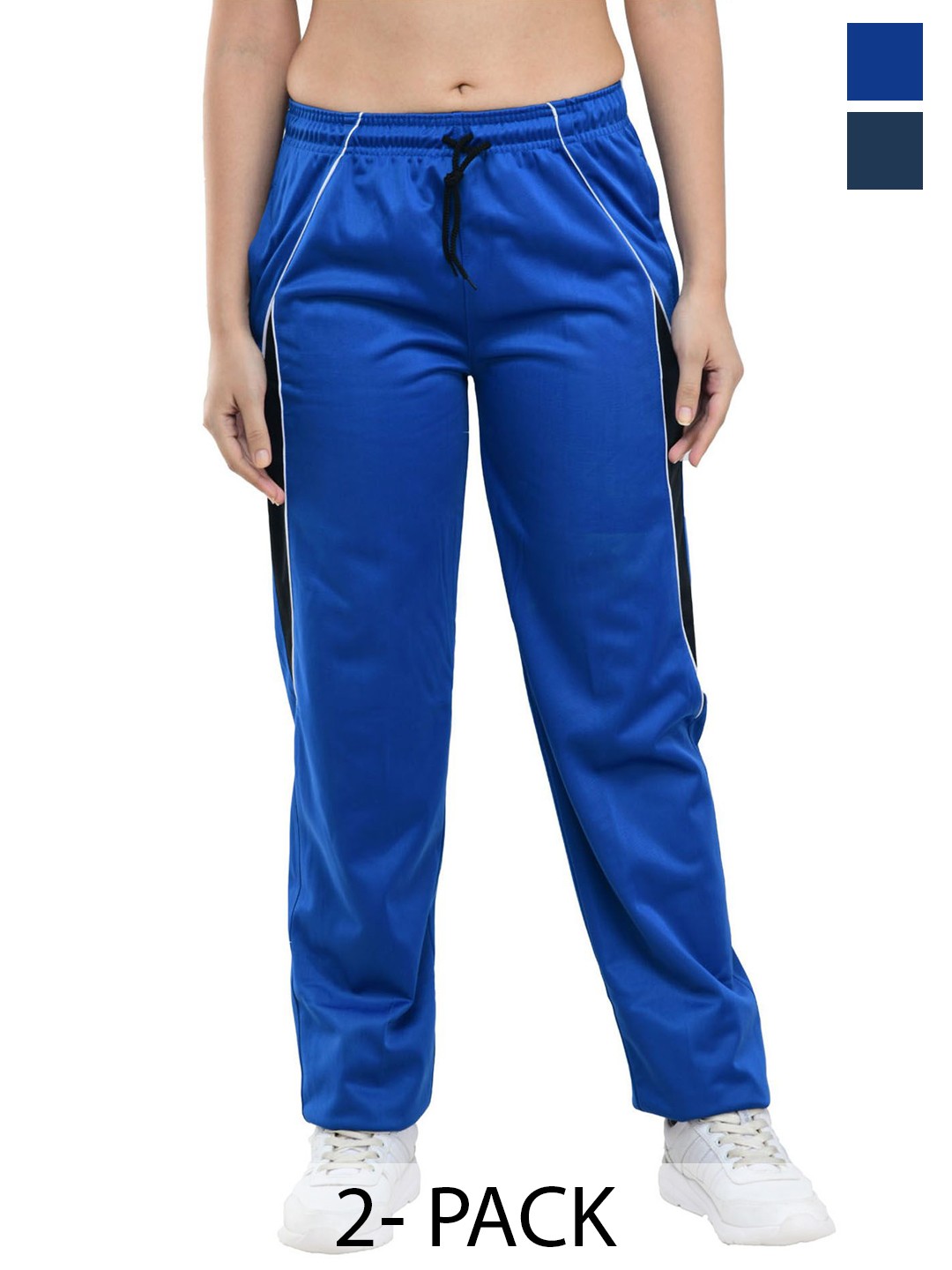 

IndiWeaves Women Pack Of 2 Mid-Rise Track Pants, Blue