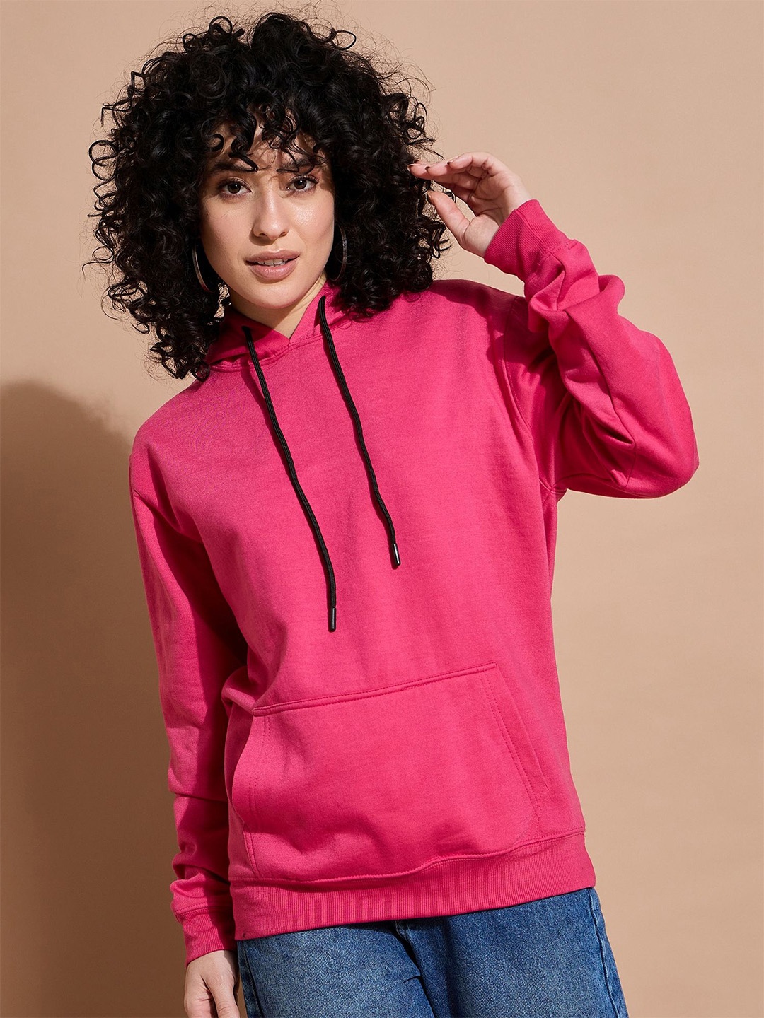 

TABADTOD Women Printed Hooded Sweatshirt, Pink