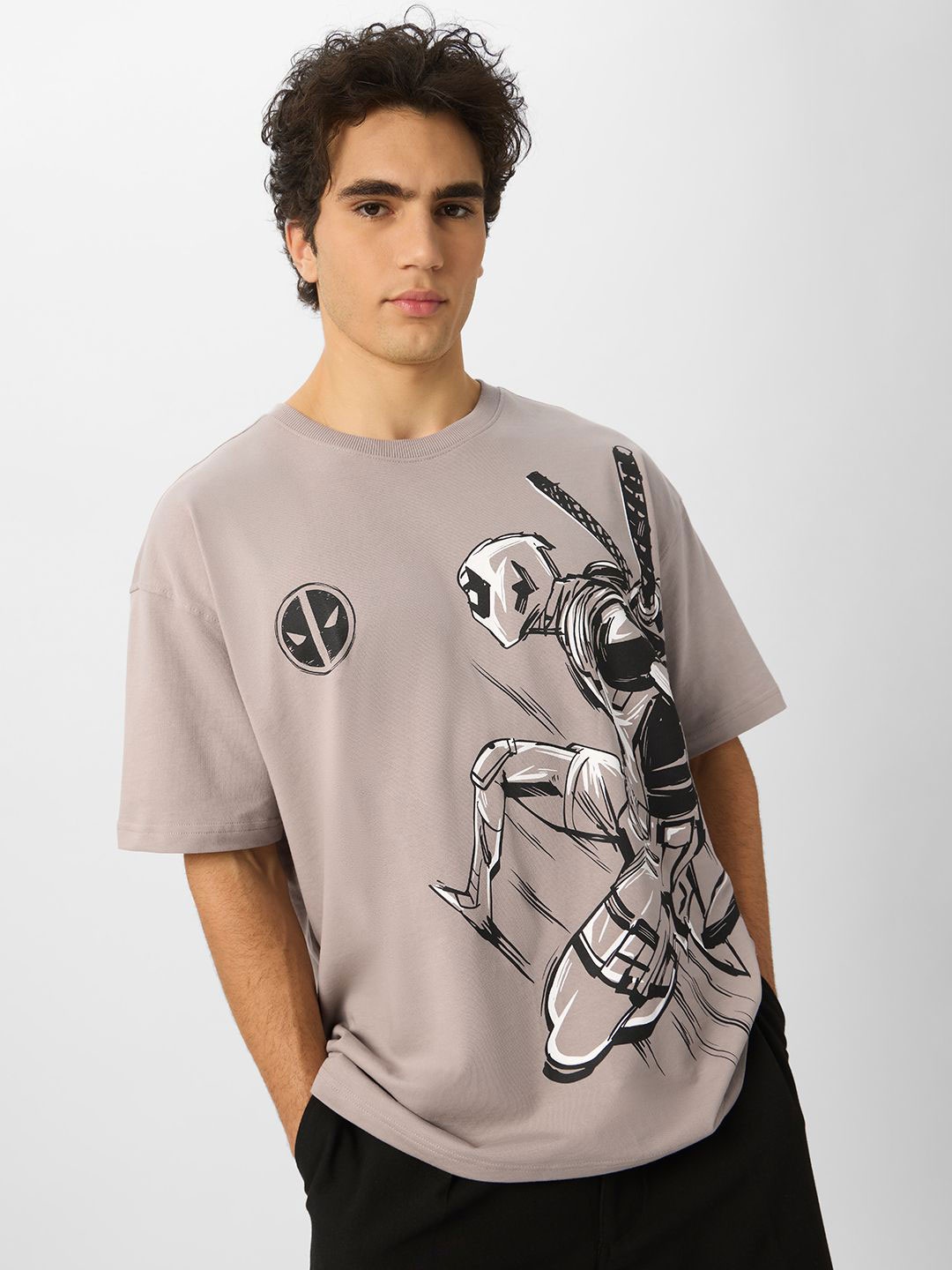 

The Souled Store Men Printed T-shirt, Grey