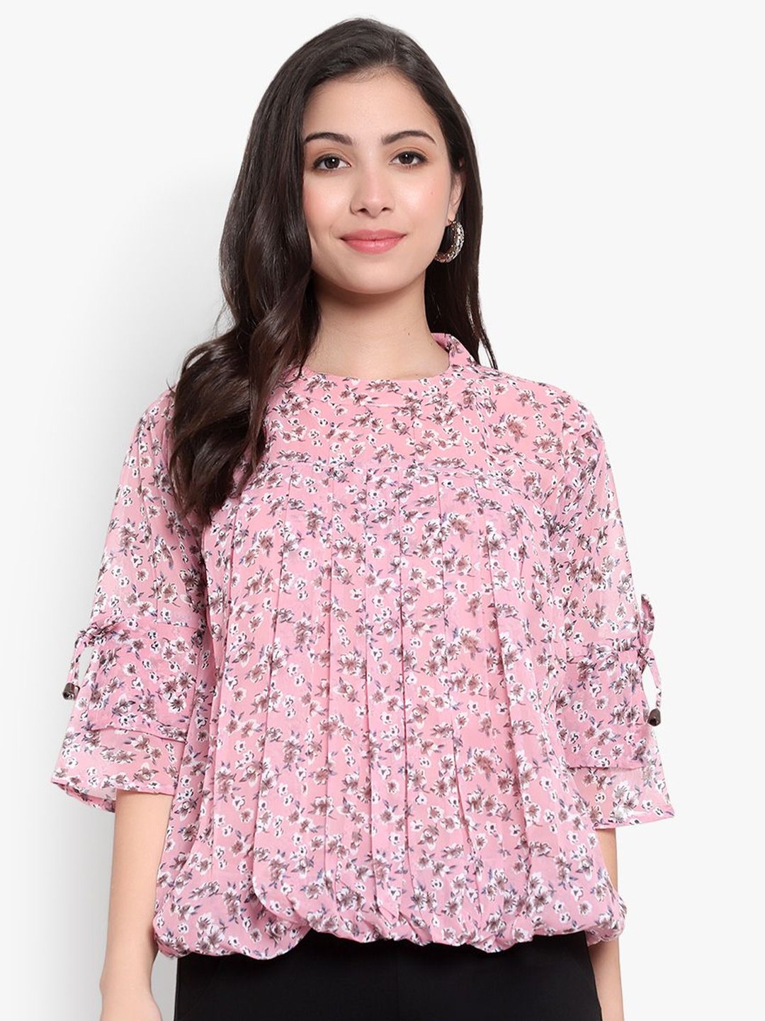 

Moda Rapido Floral Printed Georgette Top, Pink