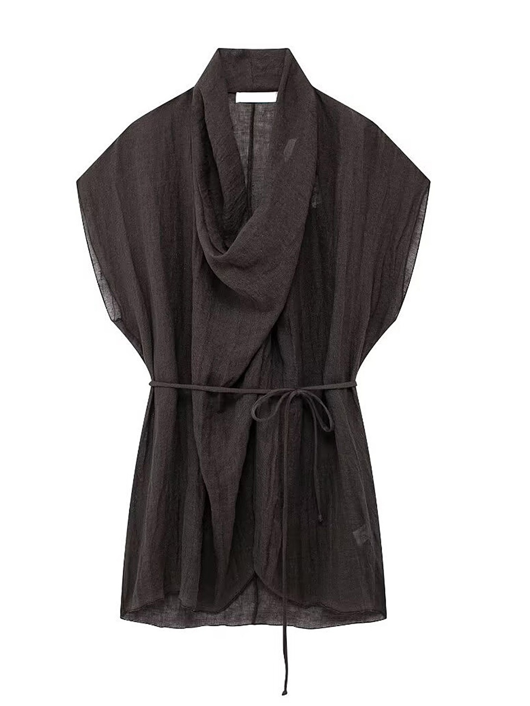 

LULU & SKY Women Cowl Neck Kimono Sleeve Kaftan Top, Brown