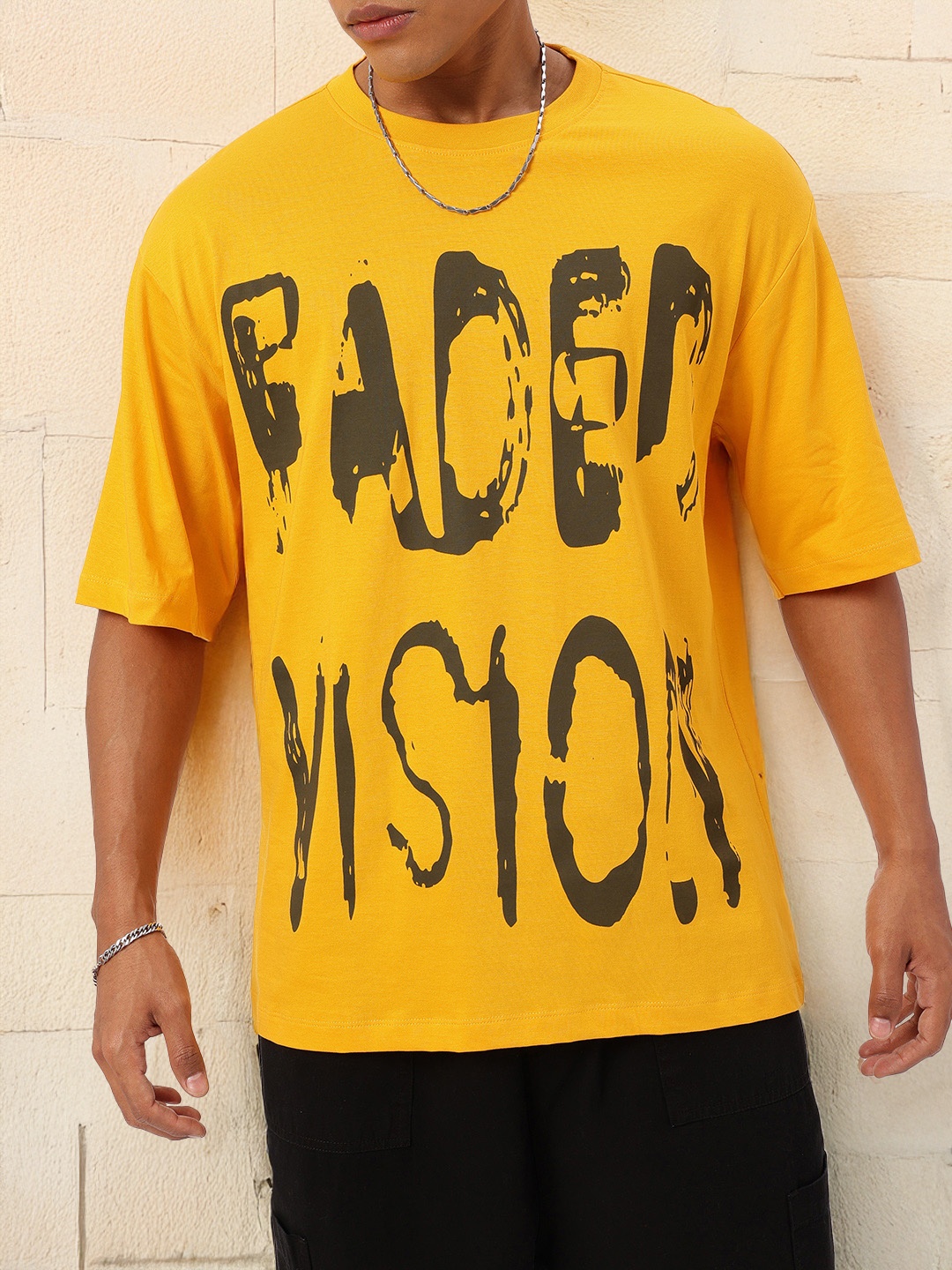 

Kook N Keech Urban Faded Vision Printed Oversized T-shirt, Yellow