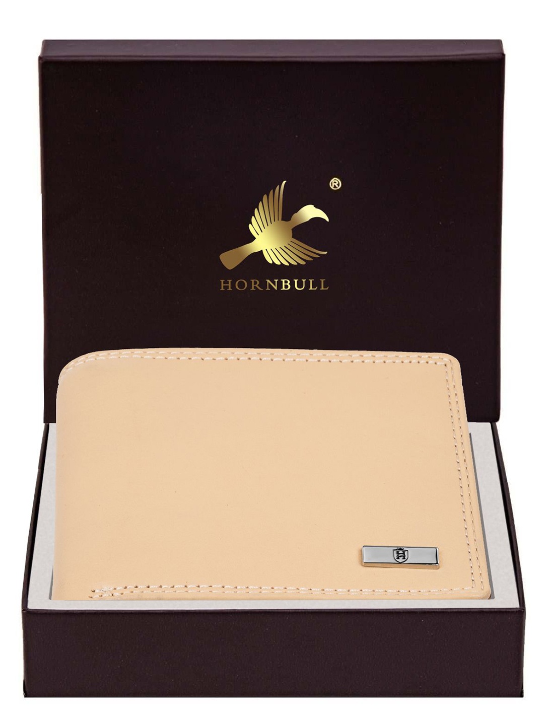 

Hornbull Stella Dune RFID Protected Genuine Leather Two Fold Wallet, Beige