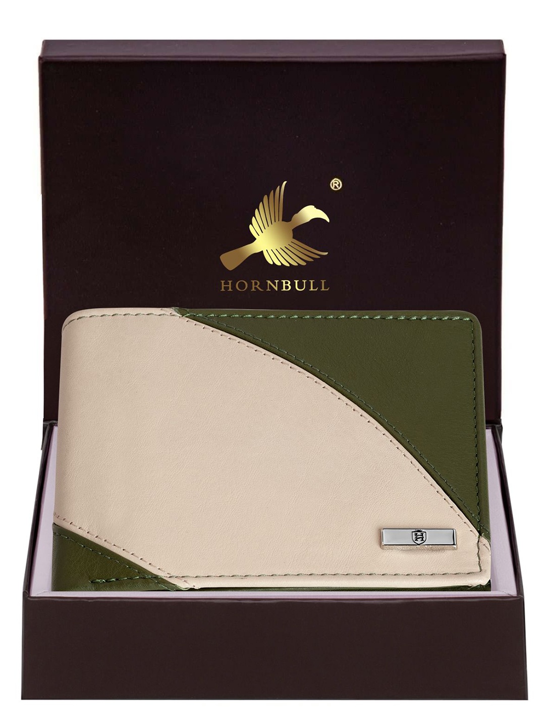 

Hornbull Andy Green RFID Protected Genuine Leather Two Fold Wallet