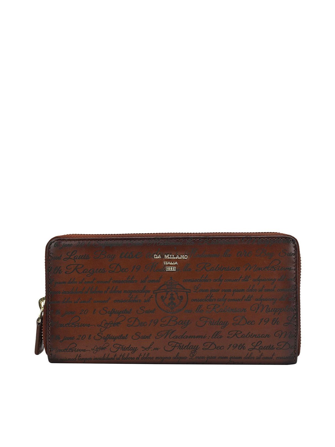 

Da Milano Women Textured Leather Envelope, Brown