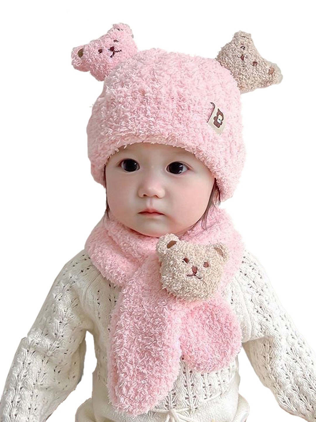 

Babymoon Kids Self Design Woollen Ascot Cap, Pink