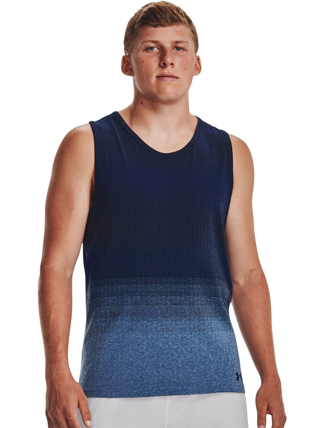 

UNDER ARMOUR Men Seamless Lux Tank Tshirt, Navy blue