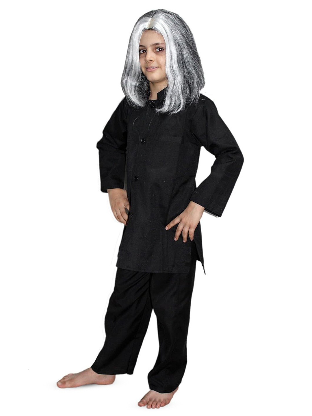 

Kaku Fancy dresses Boys APJ Abdul Kalam Costume Kurta With Trouser & Wig, Black