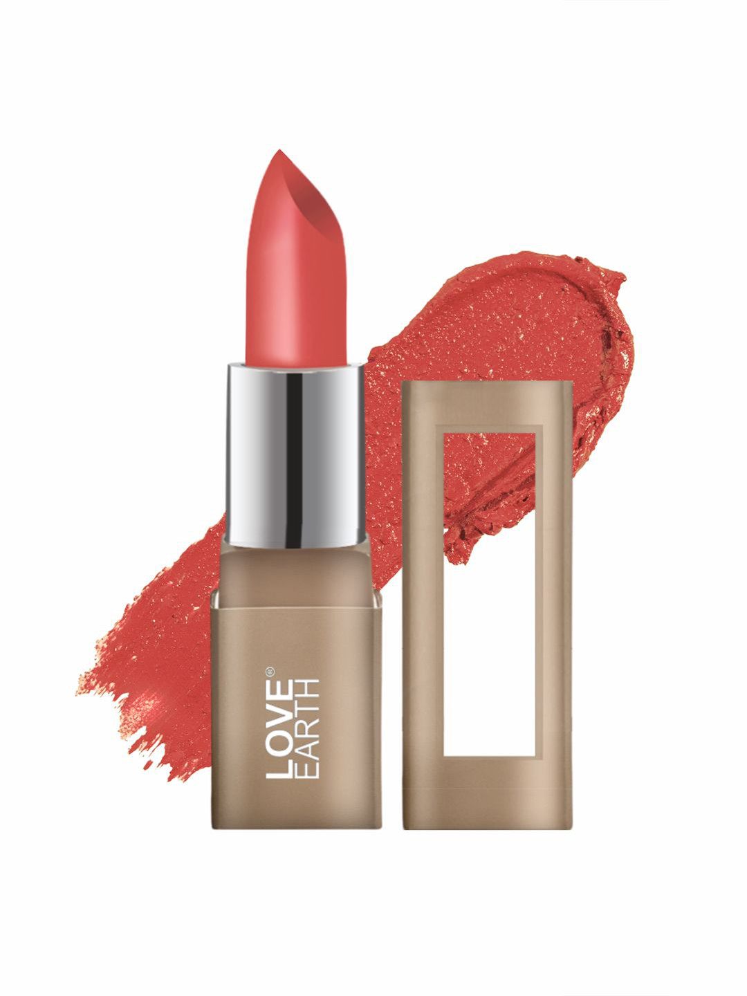 

LOVE EARTH Satin Matte Lipstick With Almond Oil & Vitamin E - 3.5 g - Sugar, Brown