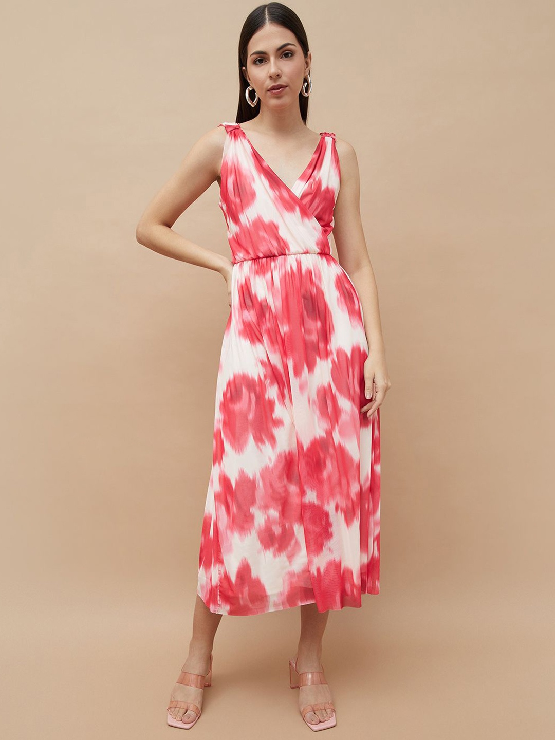 

CODE by Lifestyle Women Tie and Dye Print Off-Shoulder Maxi Dress, Pink