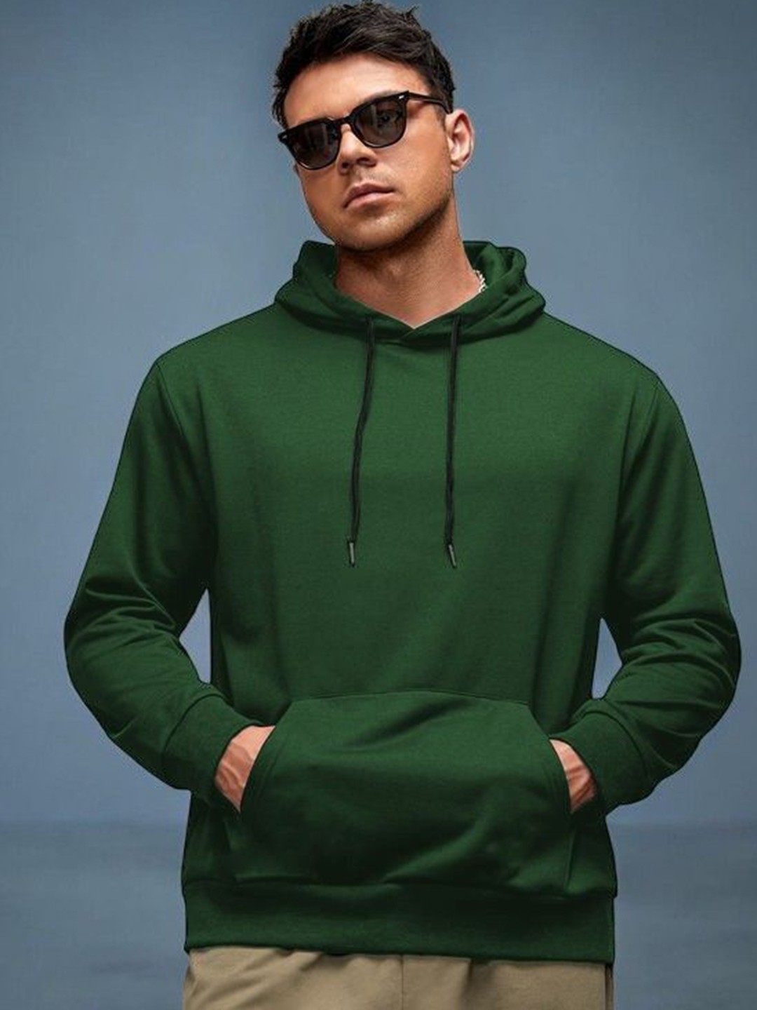 

TABADTOD Men Printed Hooded Sweatshirt, Green