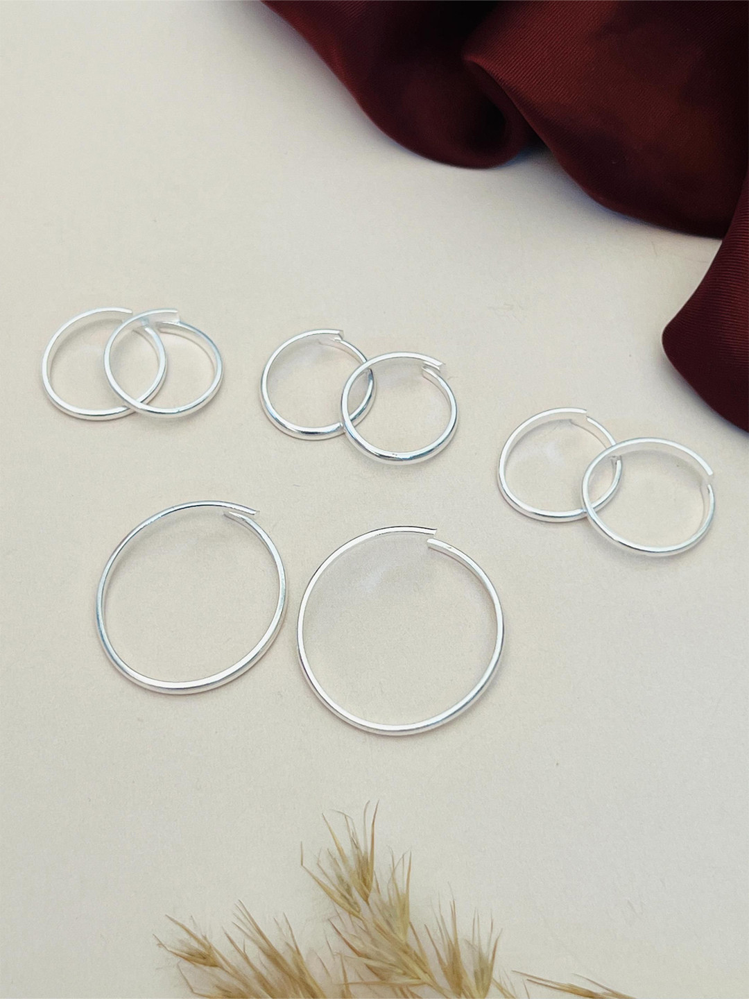 

ABDESIGNS Set of 4 Silver-Plated Adjustable Toe Rings