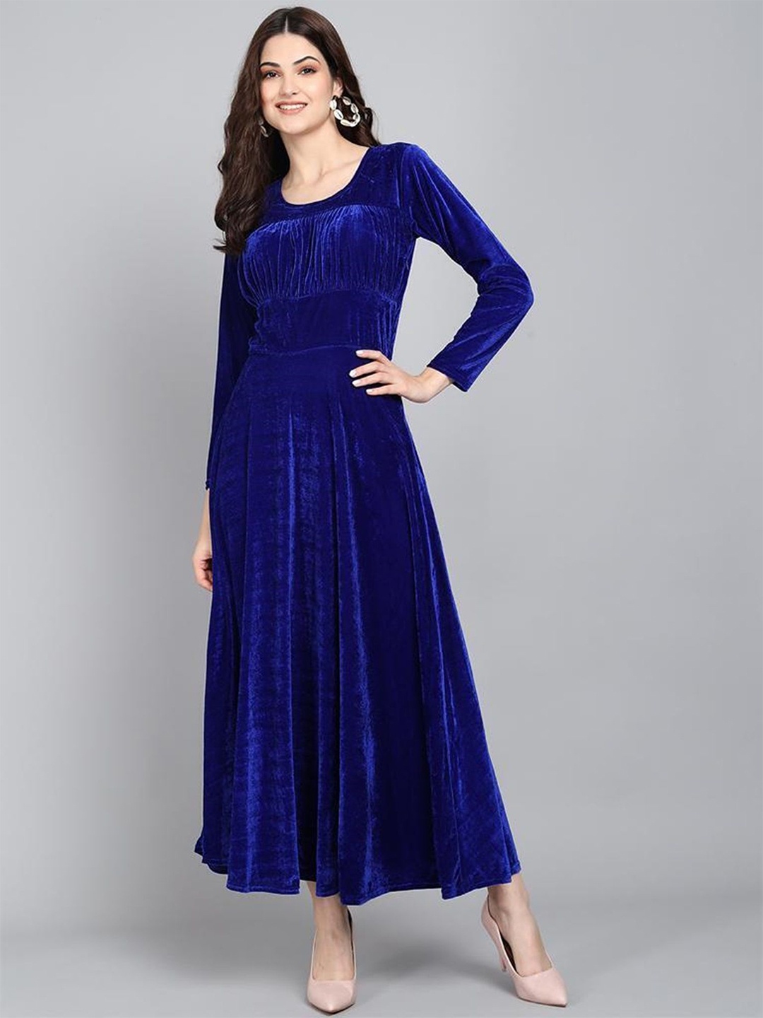 

WESTCHIC Velvet A-Line Maxi Dress, Blue