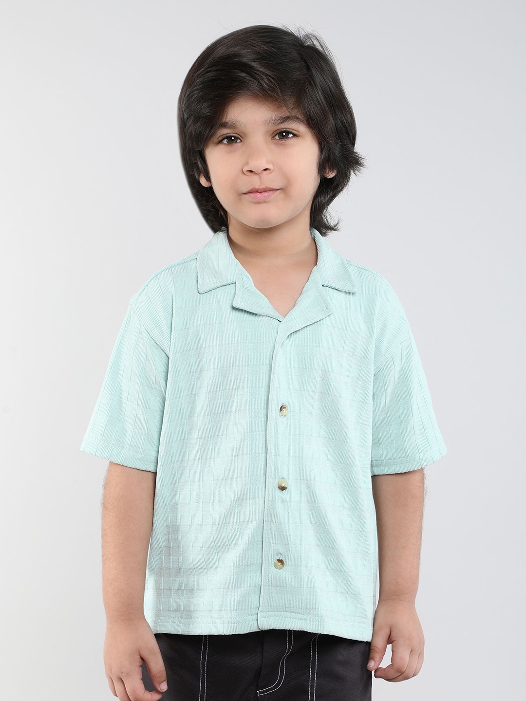 

taffykids Boys Relaxed Opaque Casual Shirt, Green