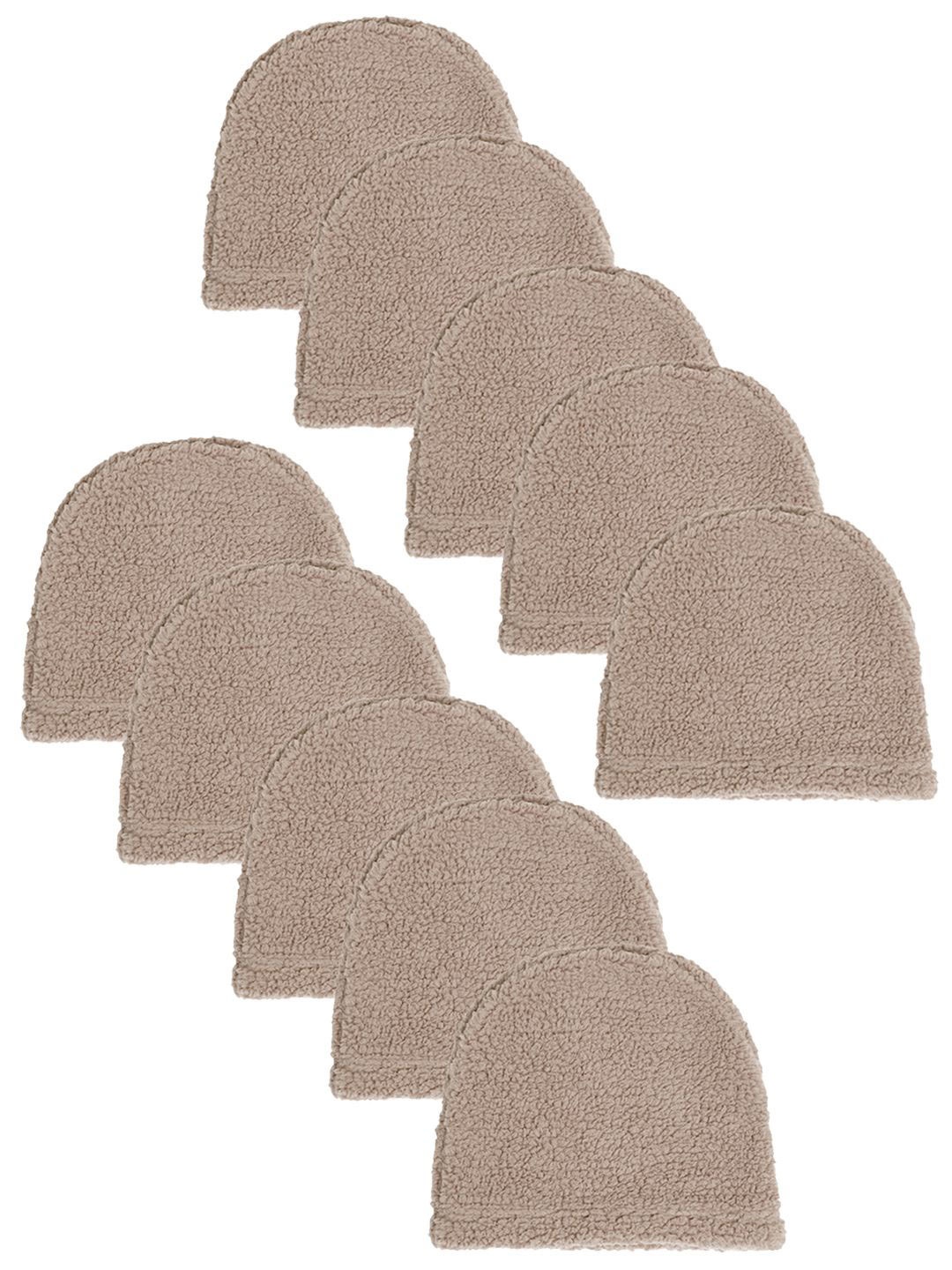 

KLOTTHE Men Set Of 10 Beige Woolen Beanie Caps