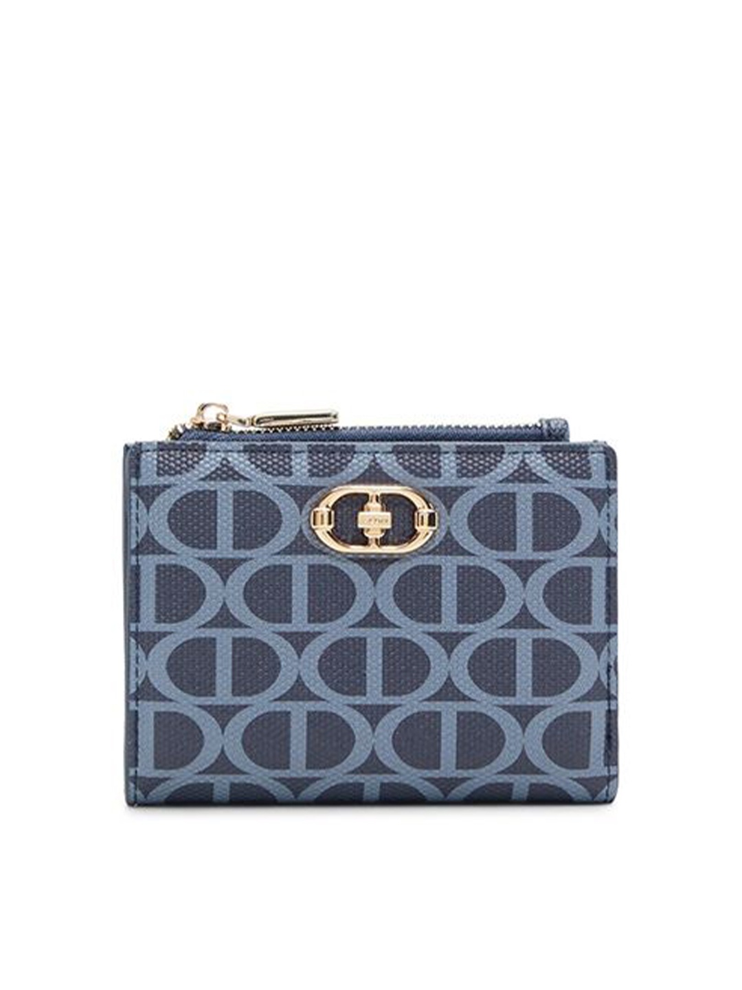 

ALDO Women Printed Two Fold Wallet, Blue