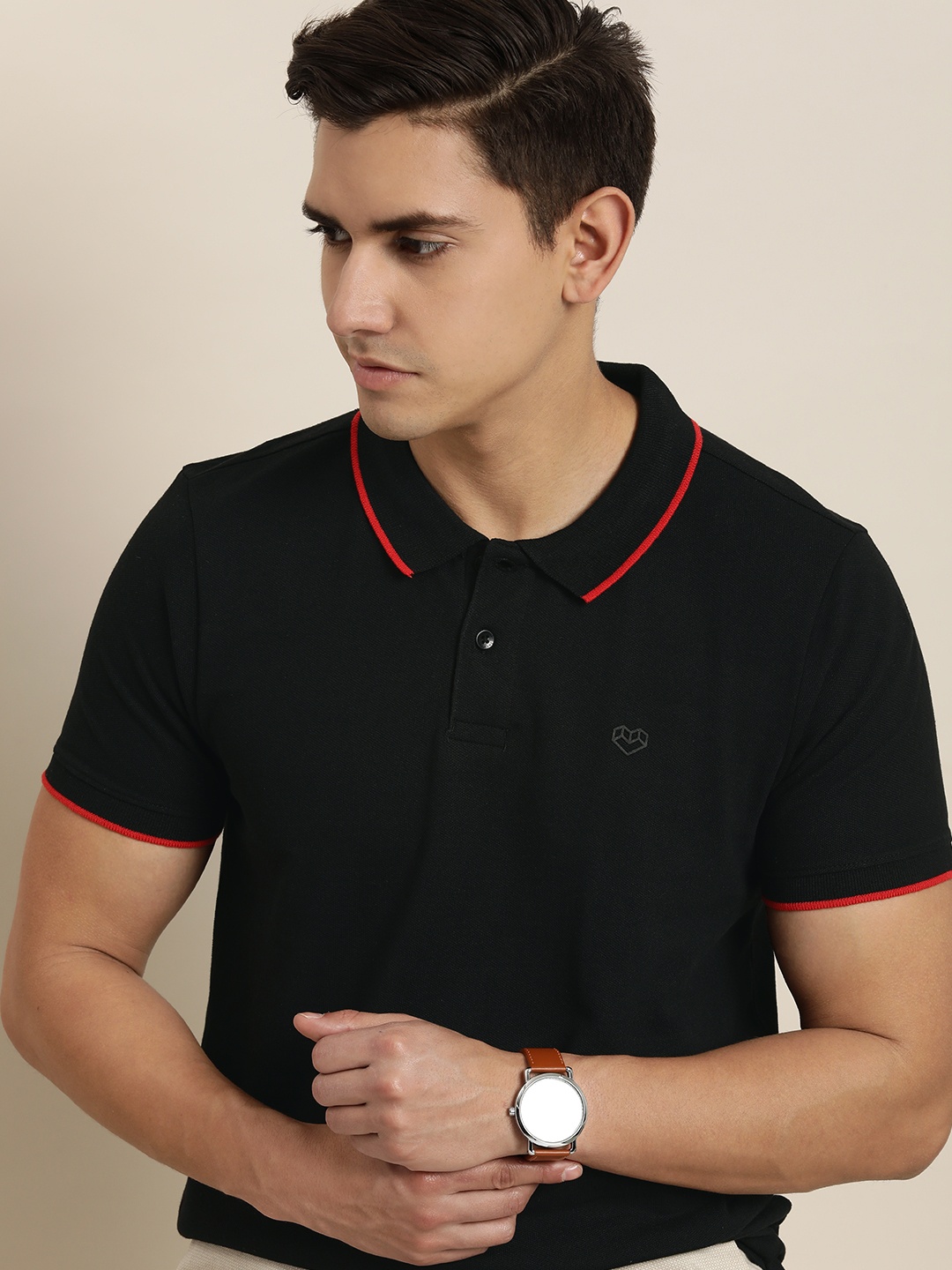 

INVICTUS Polo Collar T-shirt, Black