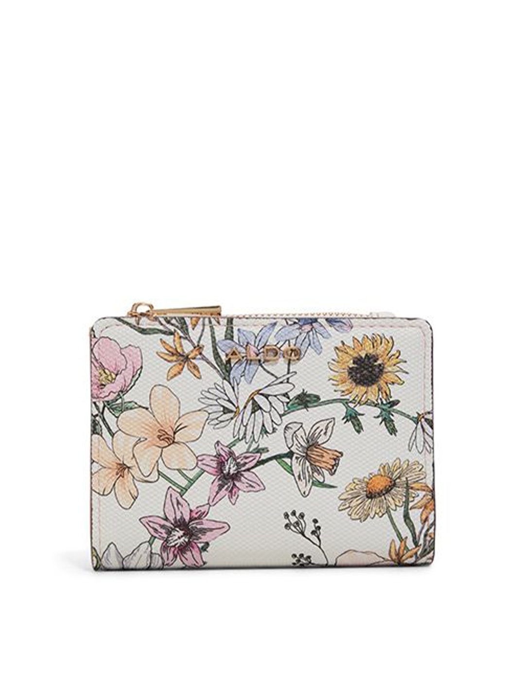 

ALDO Women Floral Two Fold Wallet, White