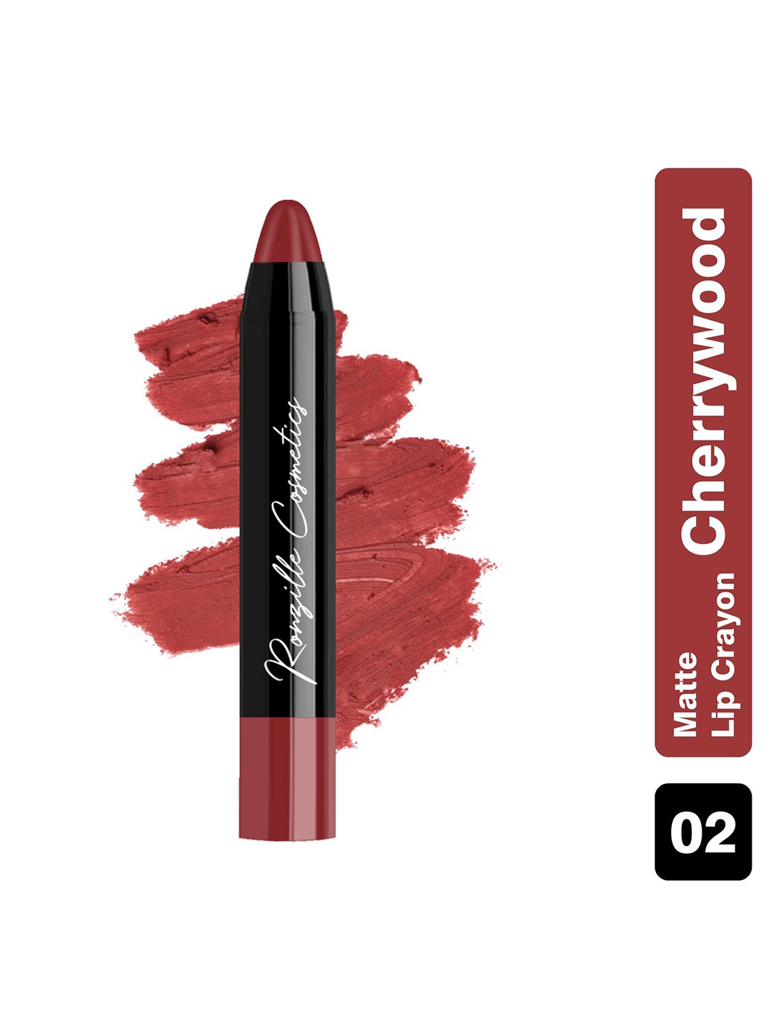 

Ronzille Long Stay Matte Lip Crayon Lipstick 4.5g - Cherrywood 02, Maroon