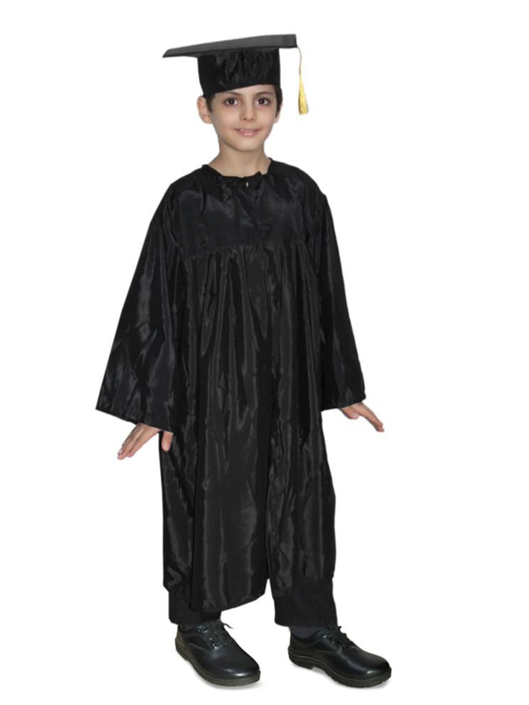

Kaku Fancy dresses Unisex Kids Graduation Gown With Accessories Costume Coat With Cap, Black